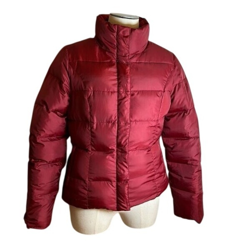 Edie Bauer Red Premium Goose Down Puffer Coat Hip‎ Length Women's Size Small